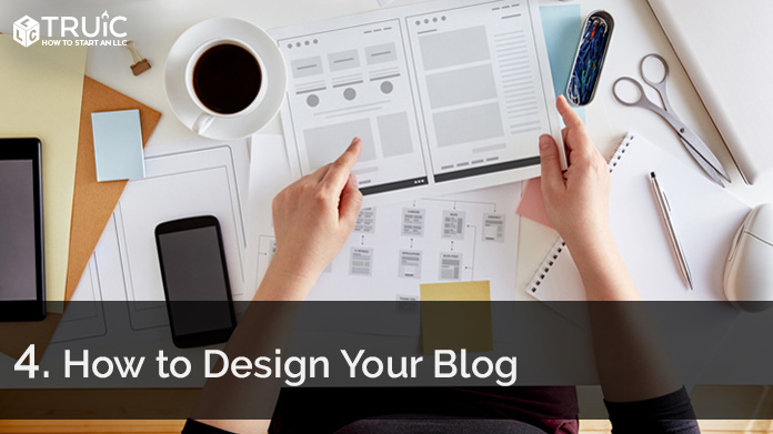 Woman designing her blog.