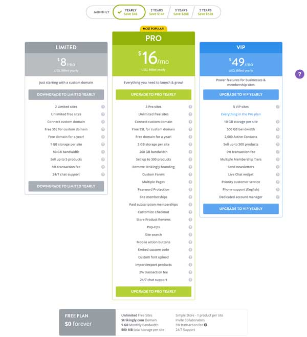 Review of Strikingly website builder.