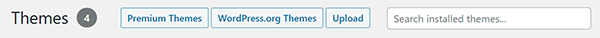 WordPress themes search bar.