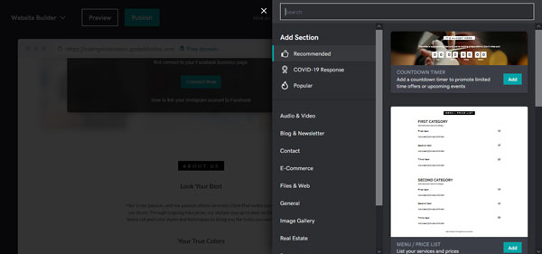 Example of a website for a local service business