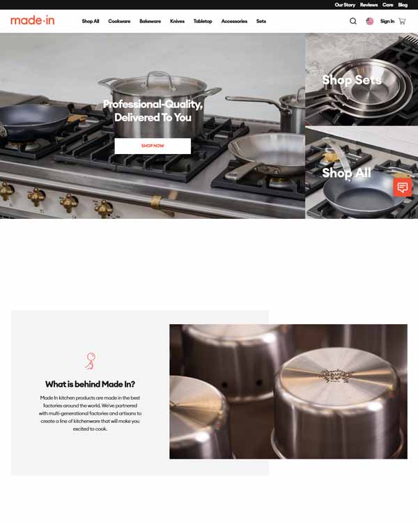 Examples of Shopify websites.