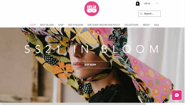 Examples of websites built using Wix.