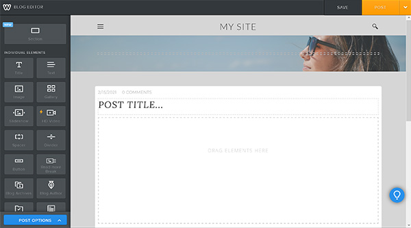 Blank blog post on Weebly.