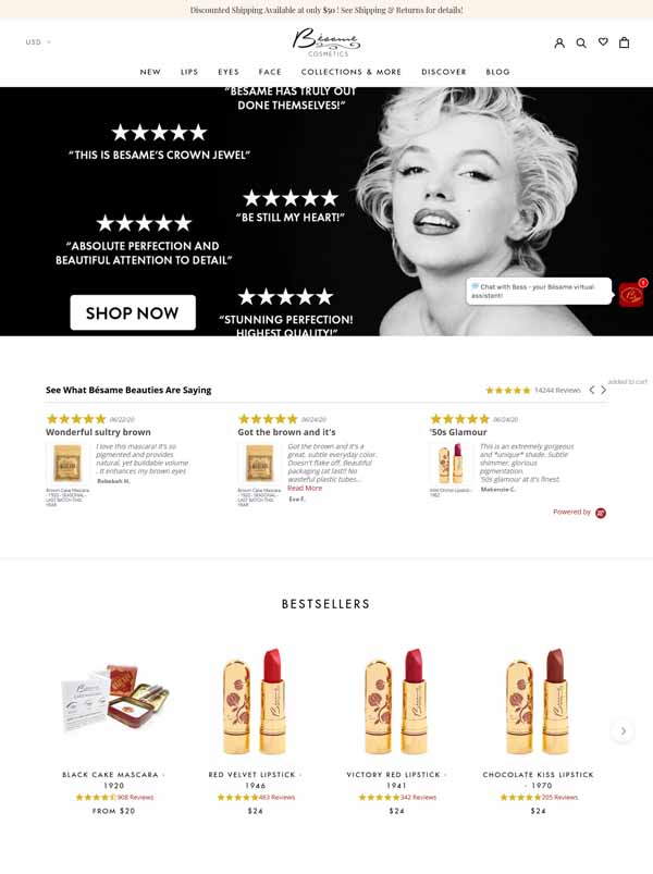 Examples of Shopify websites.
