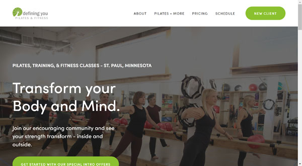 Squarespace website example.