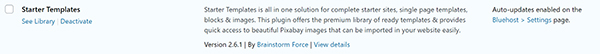 WordPress Starter Templates plugin installed.