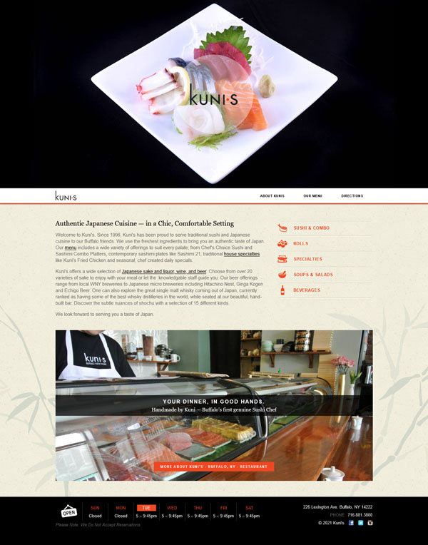 Example of a website for a local service business