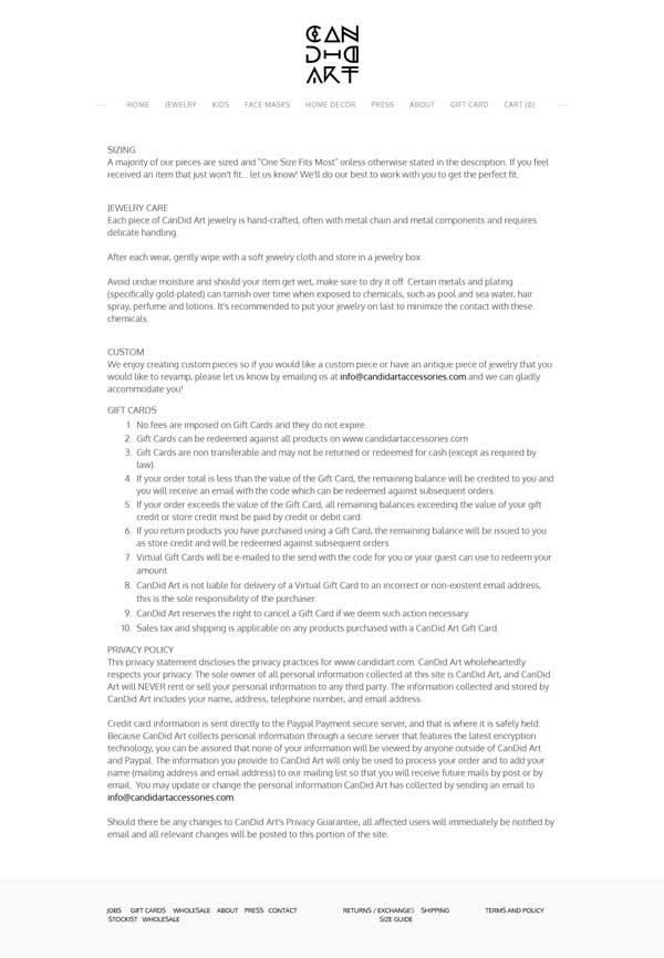 How to make a terms and conditions page.