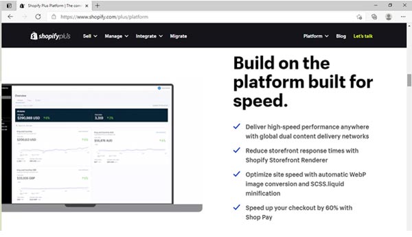 Screenshots of Shopify pricing and plans.