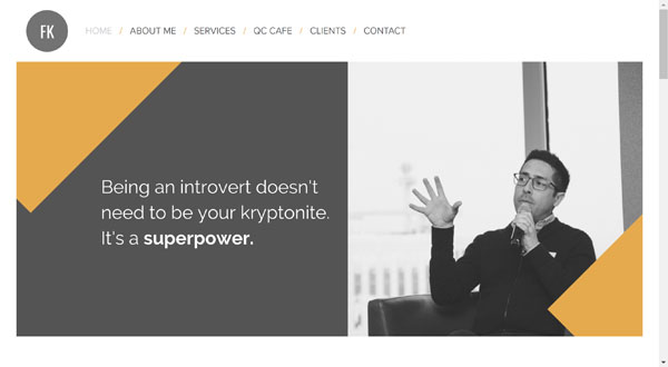 Squarespace website example.