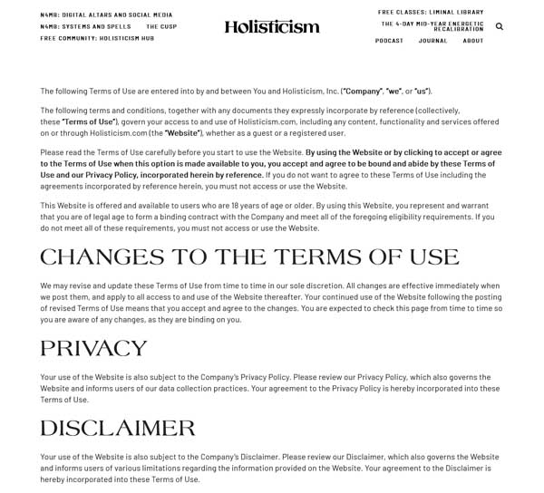 How to make a terms and conditions page.