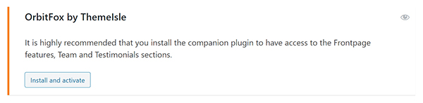 WordPress OrbitFox by Themelsle install and activate.