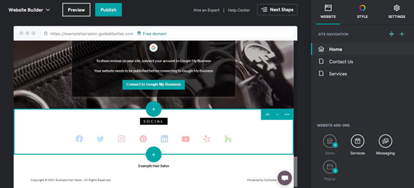 Example of a website for a local service business