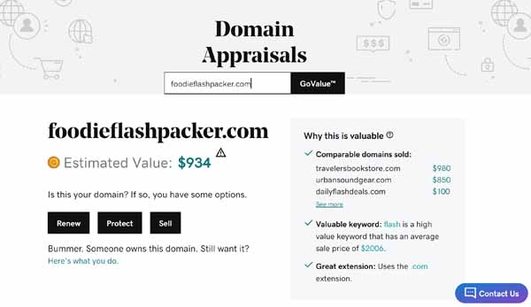 How to get a domain appraisal through GoDaddy.