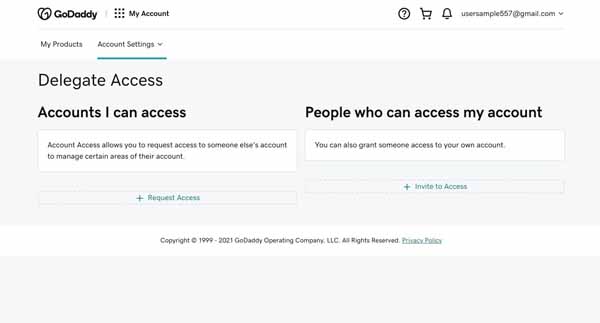 How to give delegate access to your GoDaddy account.