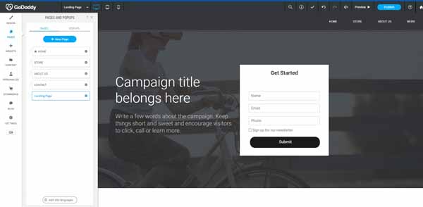 How to build a landing page with GoDaddy.