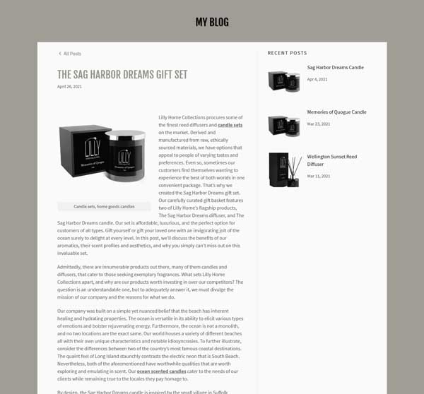 How to make a blog page.