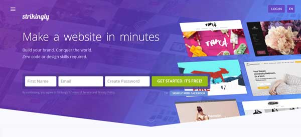 Review of Strikingly website builder.