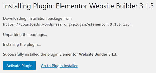 WordPress Elementor Website Builder plugin install.