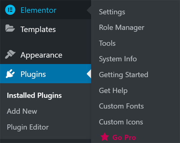 WordPress dashboard Plugins panel.
