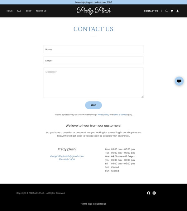 Example of a website for a local service business
