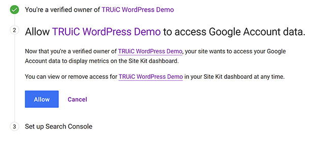 Allow access to Google account.