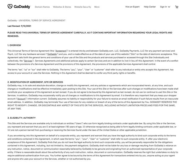 How to make a terms and conditions page.