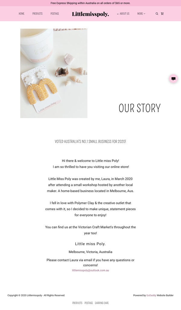 Example of a website for a local service business