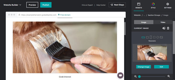 Example of a website for a local service business