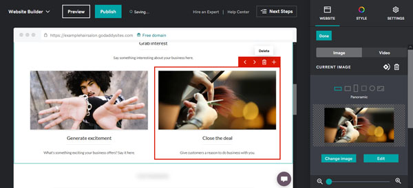 Example of a website for a local service business