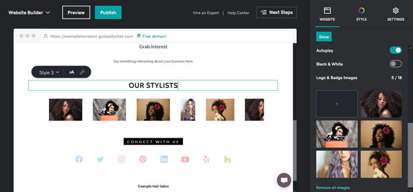 Example of a website for a local service business