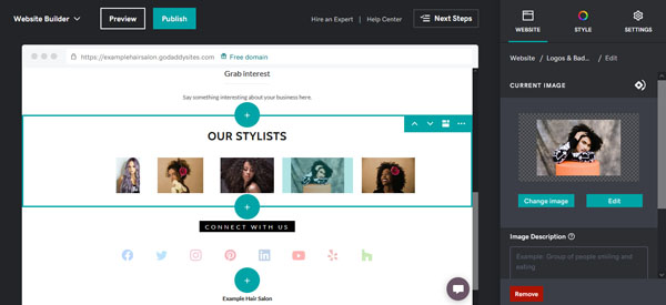 Example of a website for a local service business