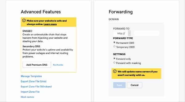 How to use GoDaddy domain forwarding.