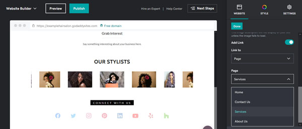 Example of a website for a local service business