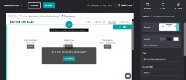 Example of a website for a local service business