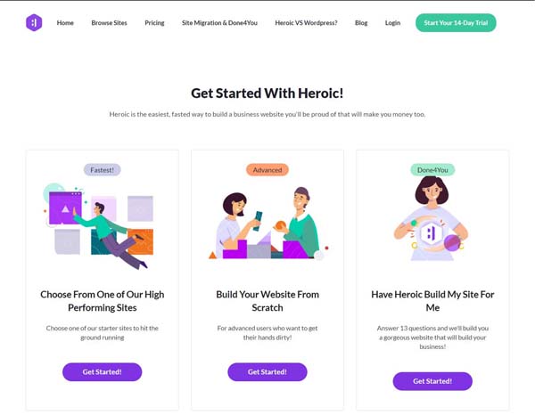 Review of Heroic website builder.