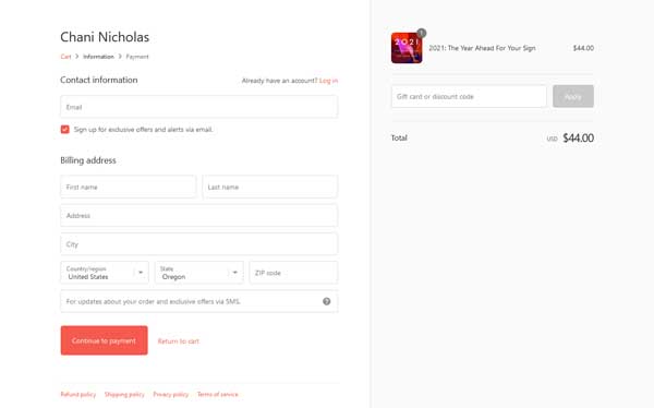 How to make a checkout page.