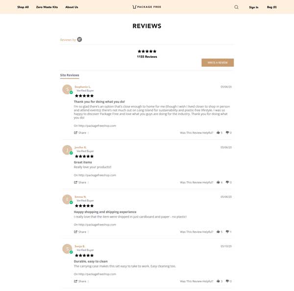 How to make a reviews page.