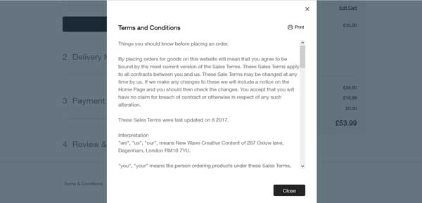 How to make a terms and conditions page.