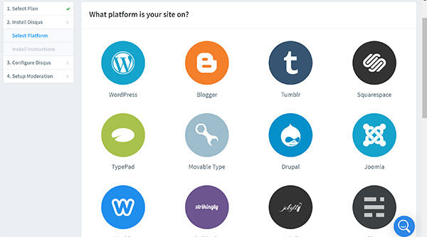 Platform options for Disqus.