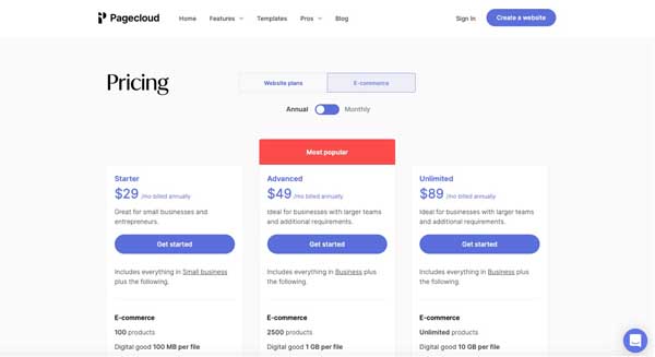 Squarespace versus Pagecloud website builder review