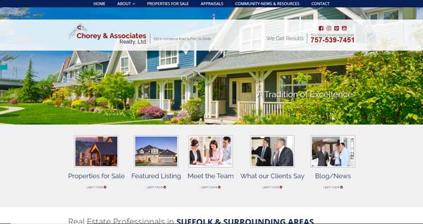 Example of a website built with Web.com.