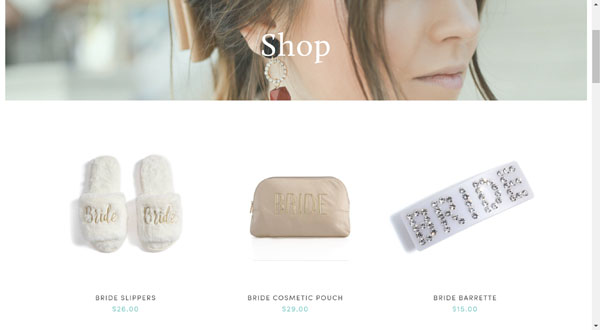 Squarespace website example.