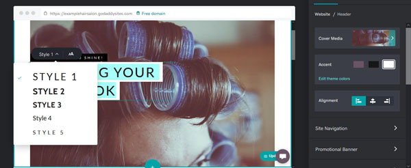 Example of a website for a local service business