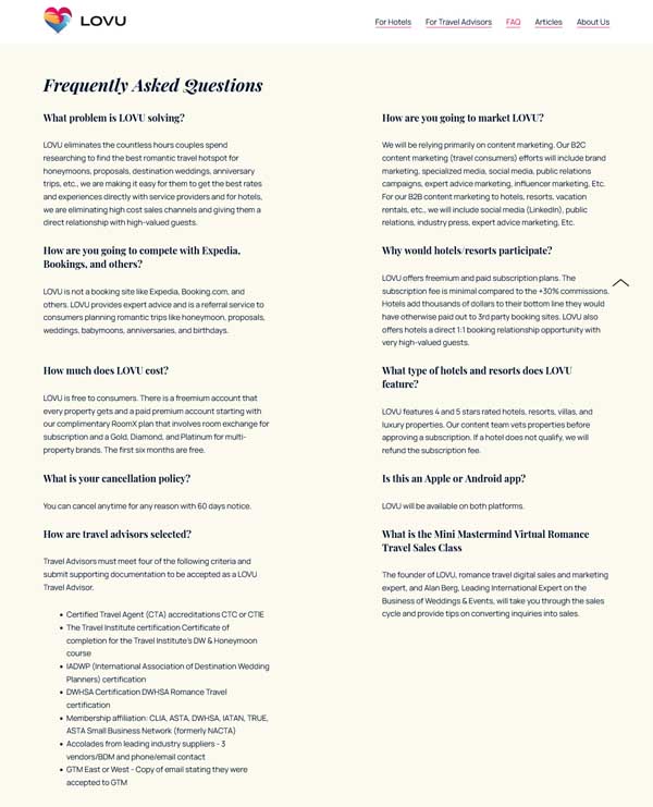 How to make a frequently asked questions page.