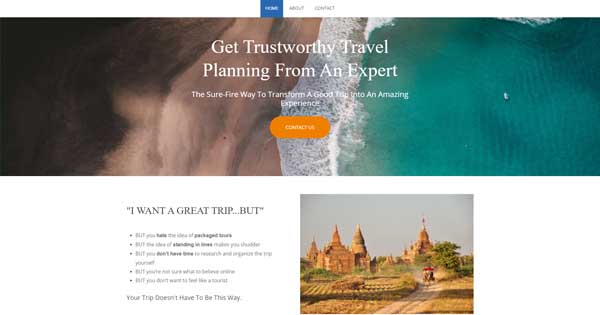 Examples of websites built by Simvoly.