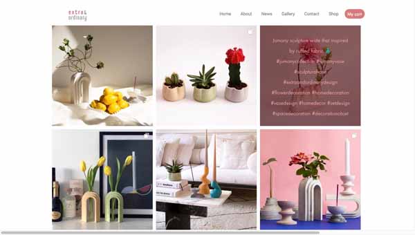 Examples of websites built using Wix.