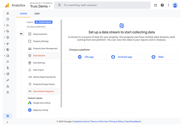 Google Analytics landing page.
