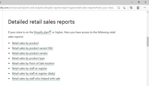 Screenshots of Shopify pricing and plans.
