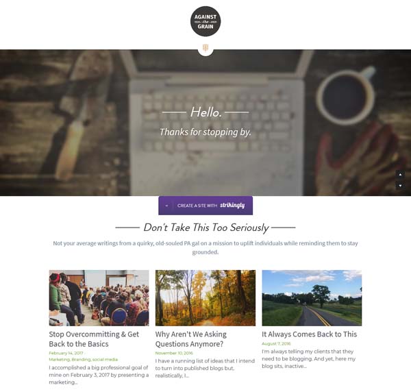 Examples of websites built by Strikingly.